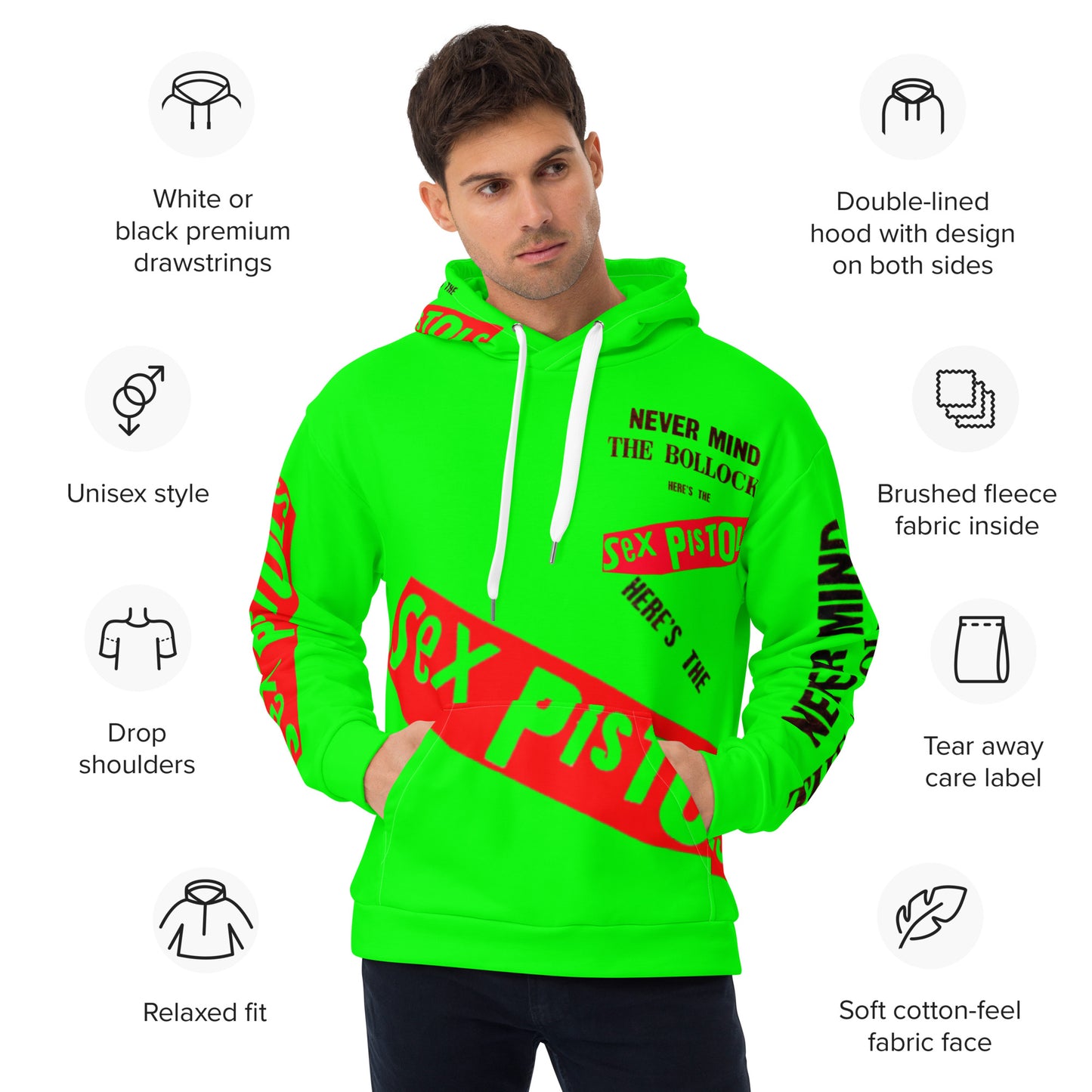 Unisex Hoodie sex pistols green