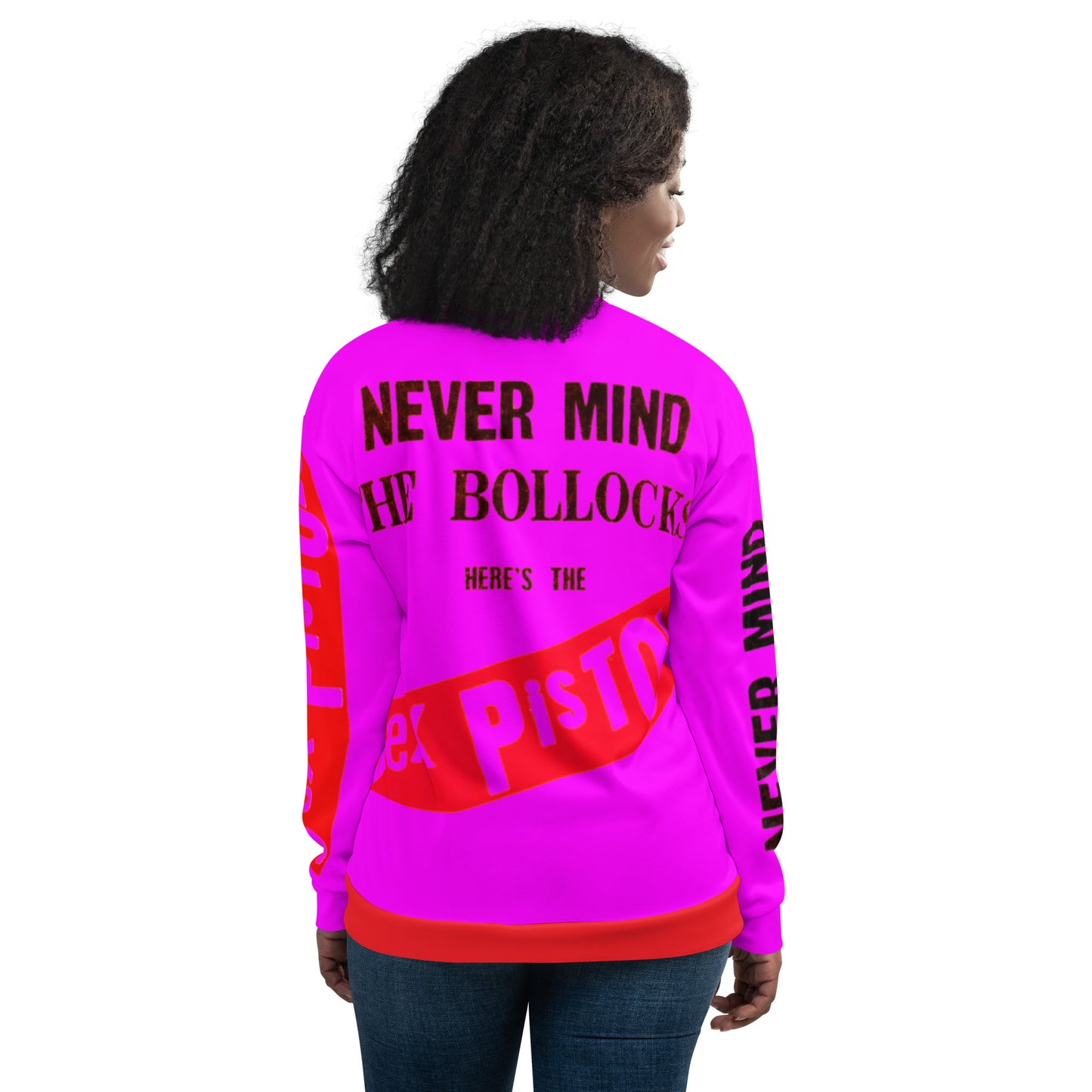 Unisex Bomber Jacket sex pistols pink