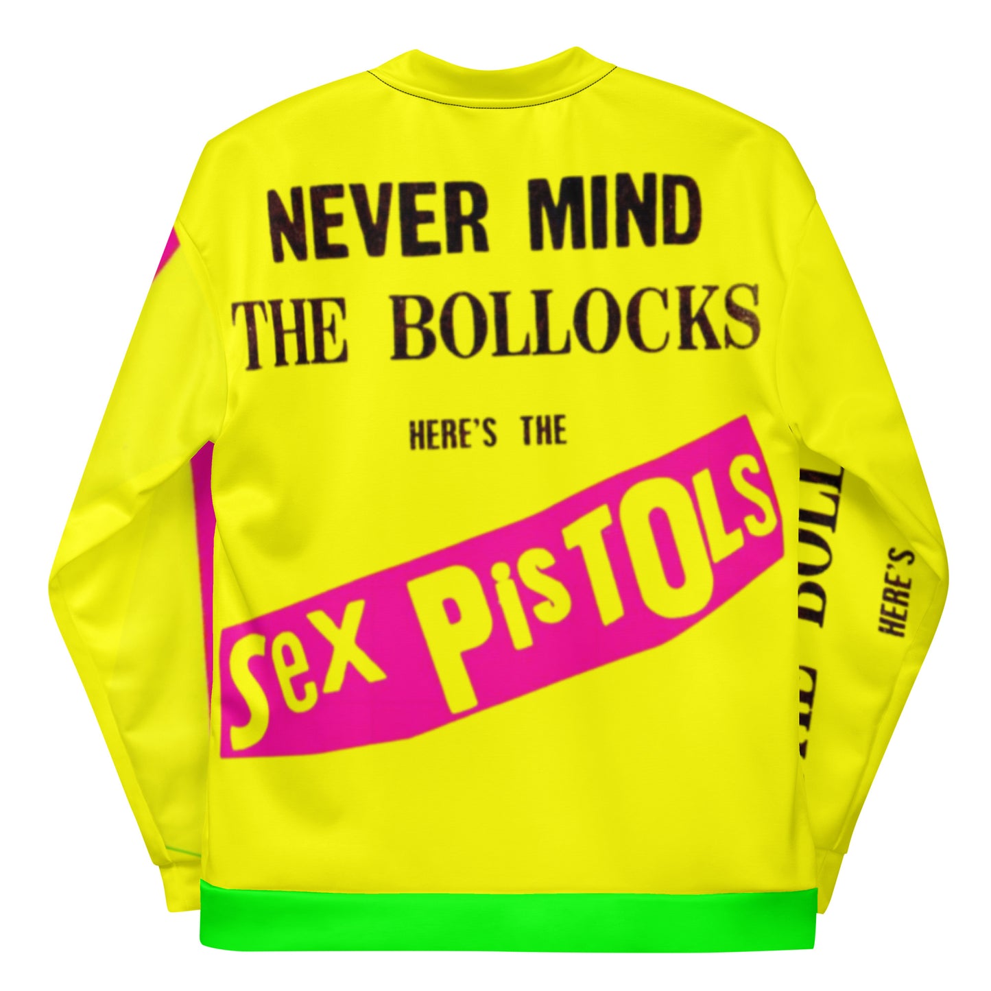 Unisex Bomber sex pistols Jacket yellow green pockets