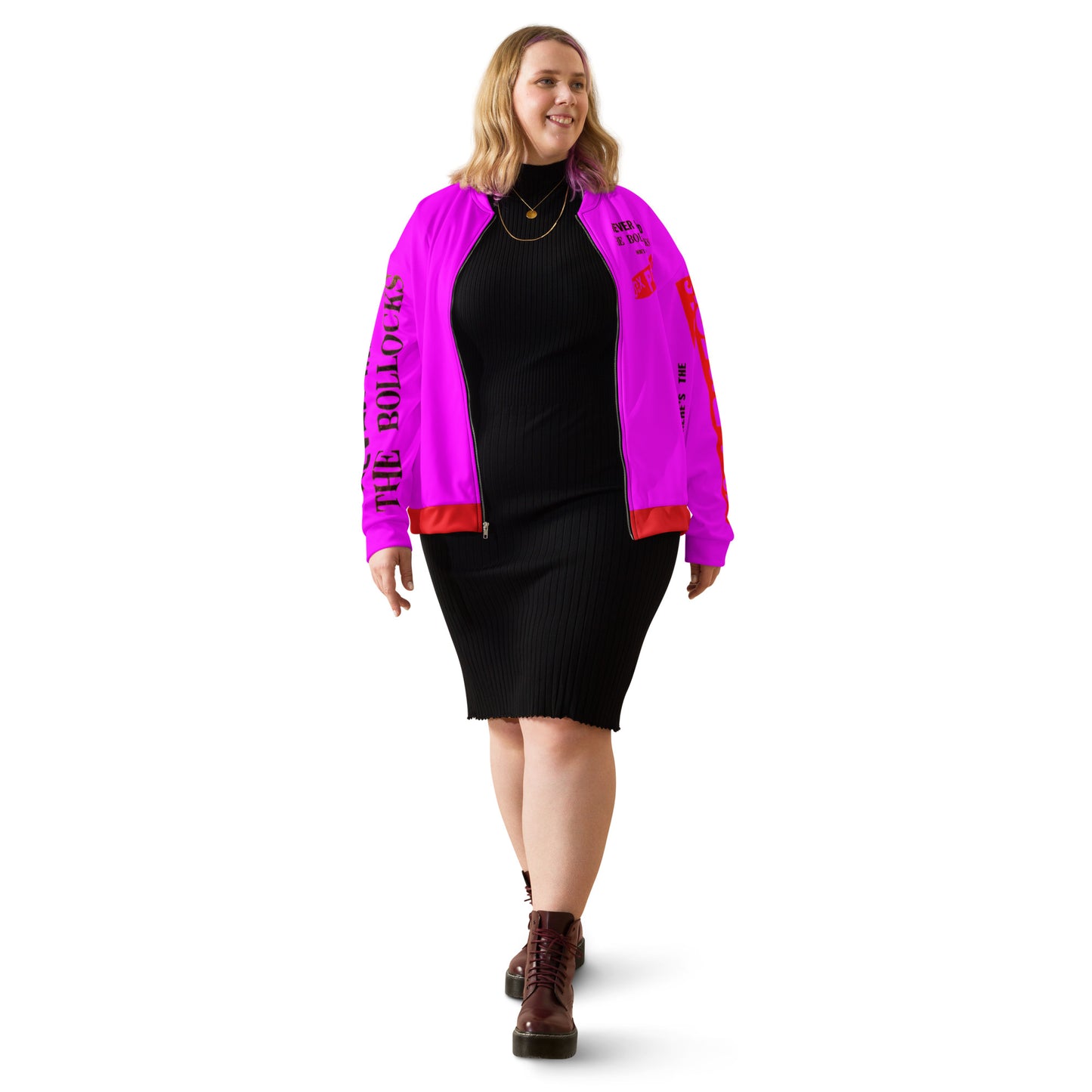 Unisex Bomber Jacket sex pistols pink