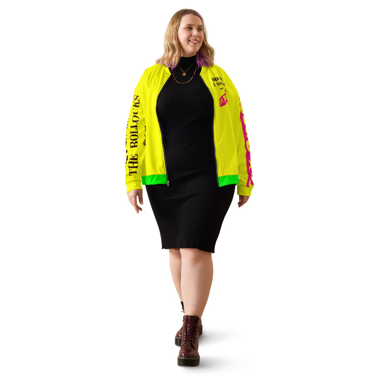 Unisex Bomber sex pistols Jacket yellow green pockets