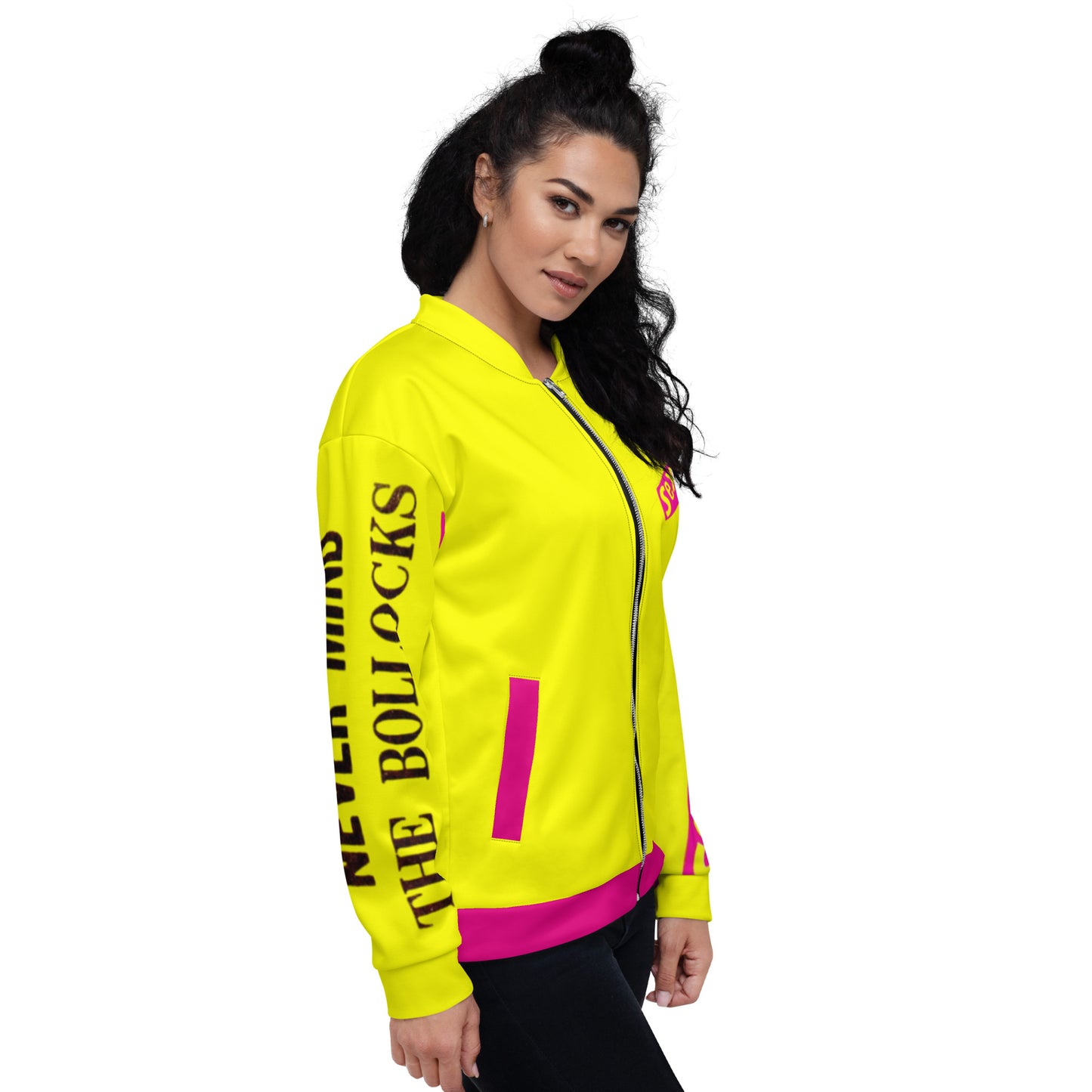 Unisex Bomber Jacket sex pistols pink pockets