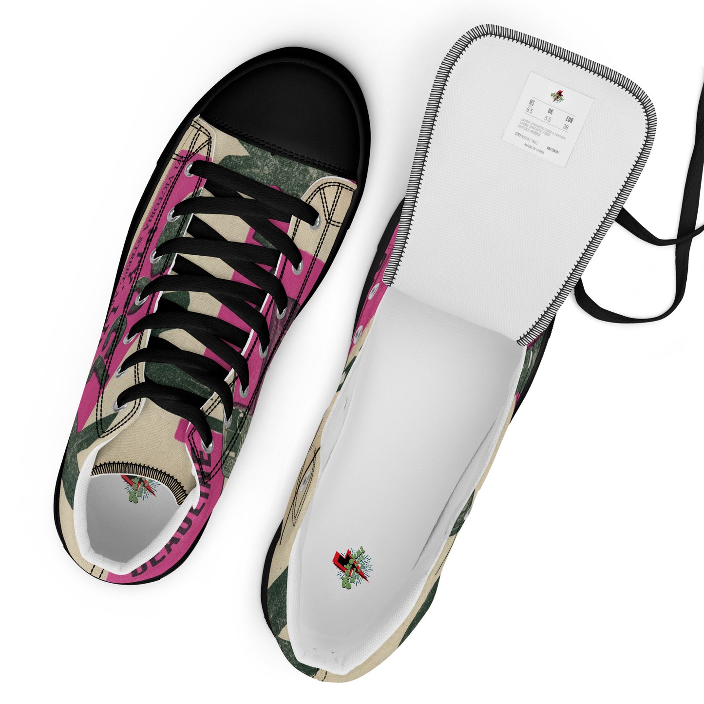 Men’s high top canvas shoes