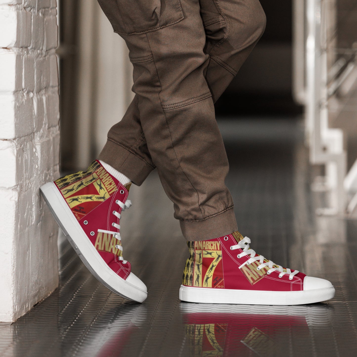 Anarchy 17, Men’s high top canvas shoes, music,