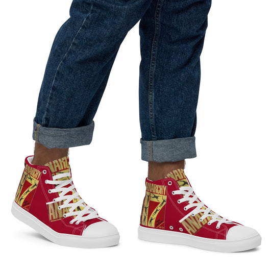 Anarchy 17, Men’s high top canvas shoes, music,