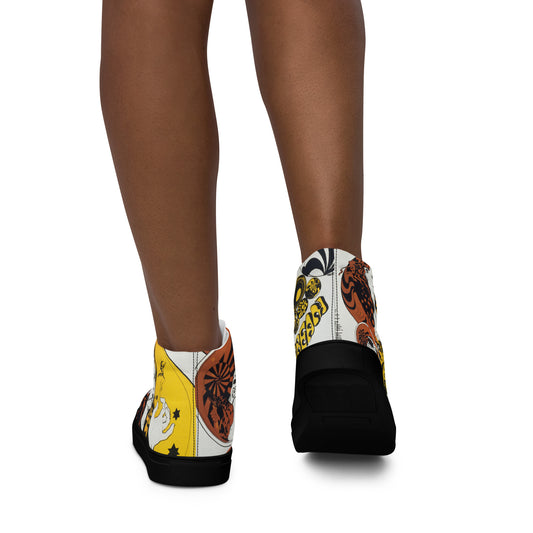 Women’s high top canvas shoes, Women’s trainers, music,