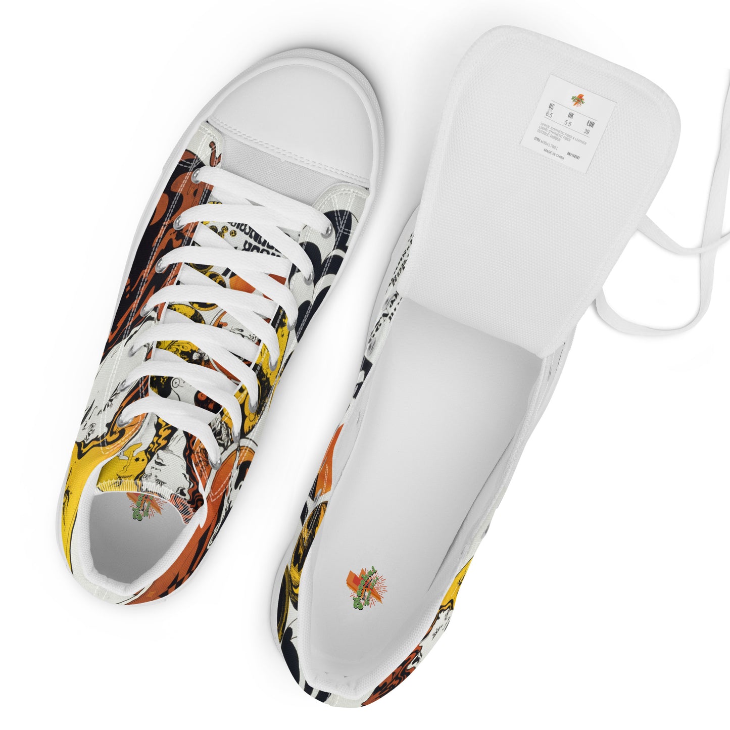Women’s high top canvas shoes, Women’s trainers, music,