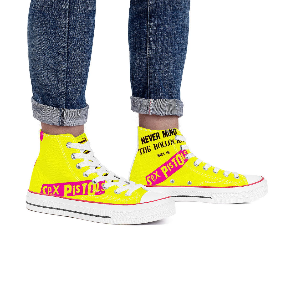 Sex pistols D70 High Top Canvas Shoes - White